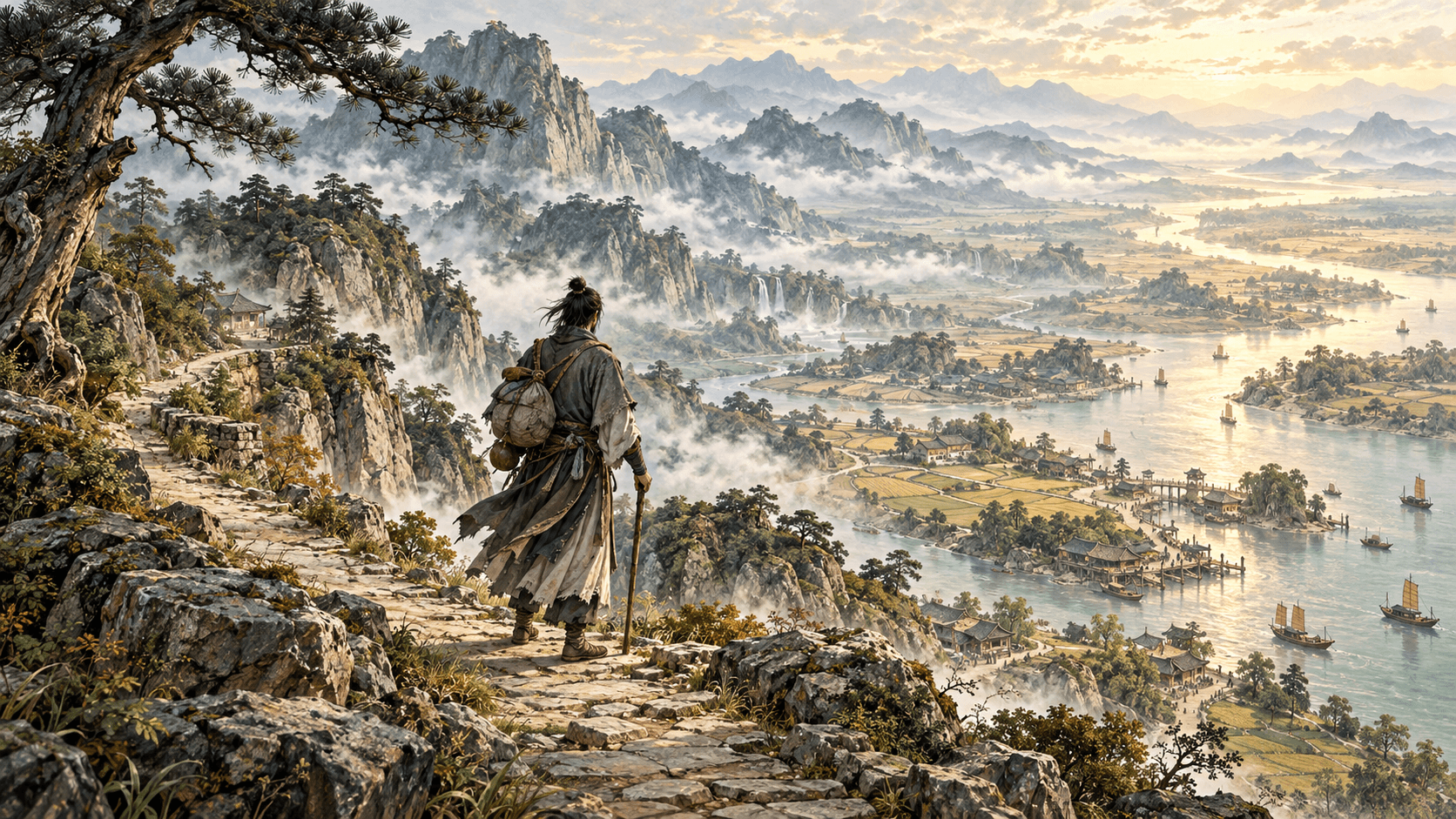 太一道主宣传插画：凡躯行旅与九州山河